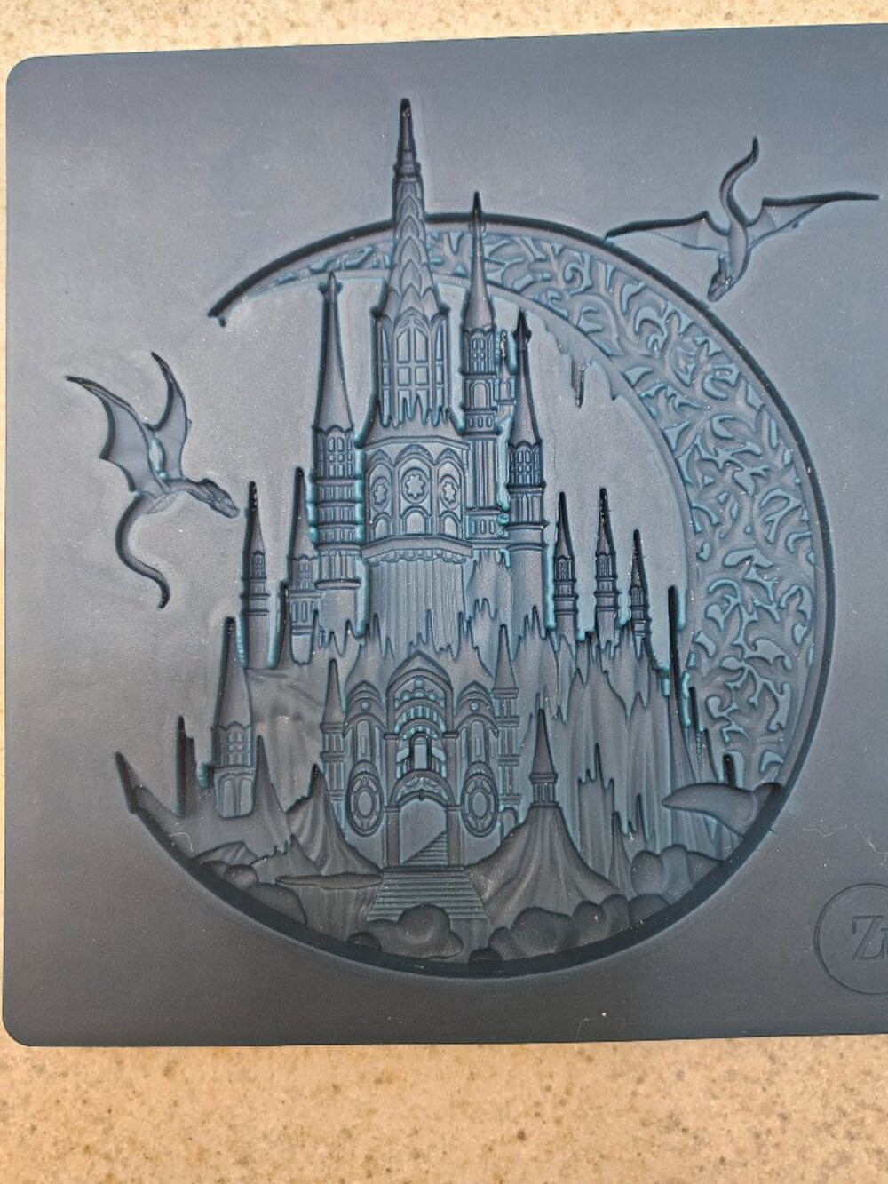 Castle with dragons silicone mold